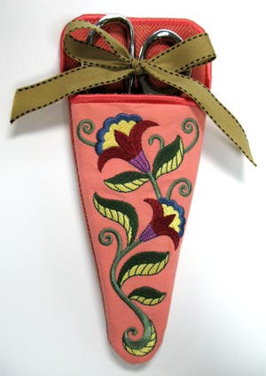 Crewel Flower Scissors Case - Lg (In-the-Hoop)