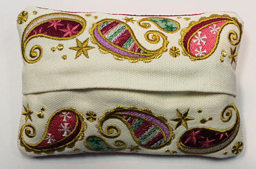 Christmas Paisley Tissue Holder (In-the-Hoop)