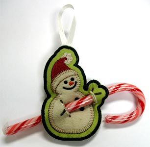 Snowman Candy Cane Holder (In-the-Hoop)