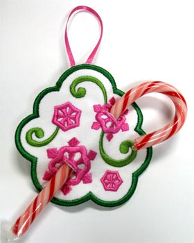 Snowflake Candy Cane Holder (In-the-Hoop)