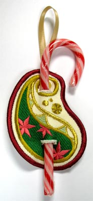 Christmas Paisley Candy Cane Holder (In-the-Hoop)