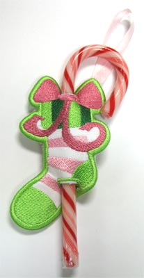 Christmas Stocking Candy Cane Holder (In-the-Hoop)