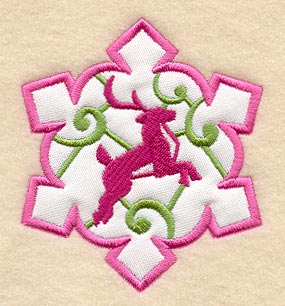 Reindeer in Snowflake Magnet (In-the-Hoop)