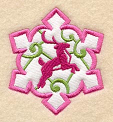 Reindeer in Snowflake Magnet (In-the-Hoop)