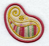 Christmas Paisley Magnet (In-the-Hoop)