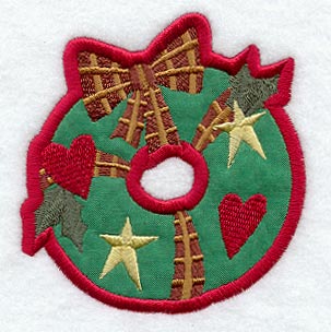 Cozy Christmas Wreath Magnet (In-the-Hoop)