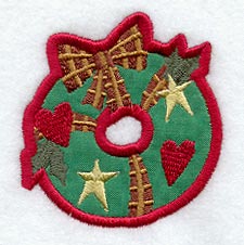 Cozy Christmas Wreath Magnet (In-the-Hoop)