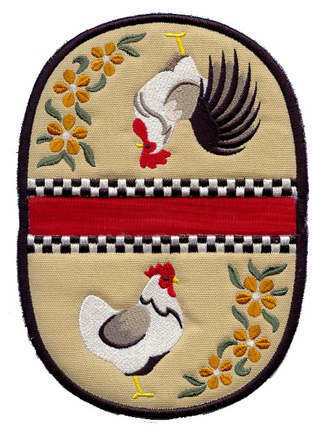 Country Chickens Pot Holder (In-the-Hoop)