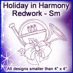 A Holiday in Harmony Redwork Design Pack