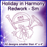 A Holiday in Harmony Redwork Design Pack
