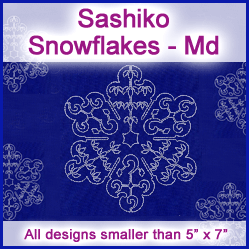 A Sashiko Snowflakes Design Pack