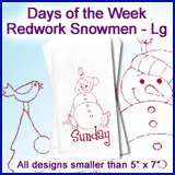 A Days of the Week Redwork Snowmen Design Pack