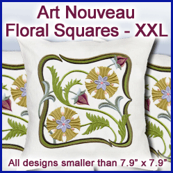 A Art Nouveau Floral Squares Design Pack