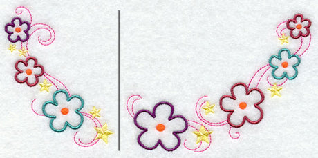 Flowers and Stars Neckline (Crewneck)