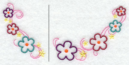 Flowers and Stars Neckline (Crewneck)