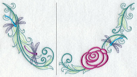 RosyDragonfly Swirls Neckline (Crewneck)