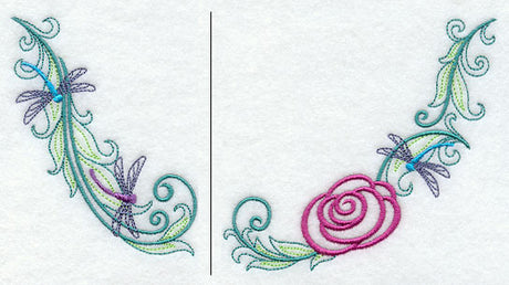 RosyDragonfly Swirls Neckline (Crewneck)