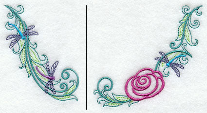 RosyDragonfly Swirls Neckline (Crewneck)