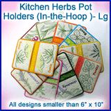 A Kitchen Herbs Pot Holders (In-the-Hoop) Design Pack