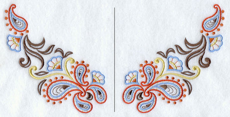 Swirling Paisley Neckline (V-Neck) (Split)