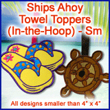A Ships Ahoy Towel Toppers (In-the-Hoop) Design Pack