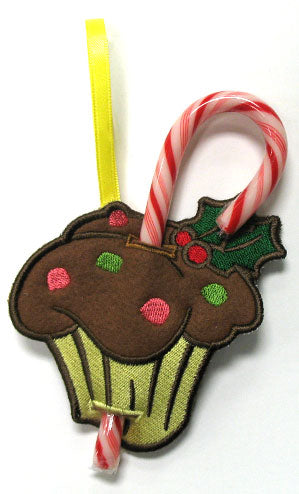 Christmas Cupcake Candy Cane Holder (In-the-Hoop)