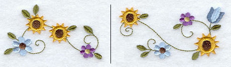 American Folk Flowers Border - Sunflowers