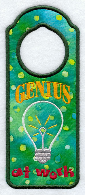 Genius at Work Door Hanger (In-the-Hoop)