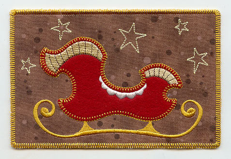 Santa's Sleigh (Postcard) (In-the-Hoop)