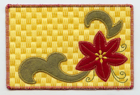 Christmas Poinsettia (Postcard) (In-the-Hoop)