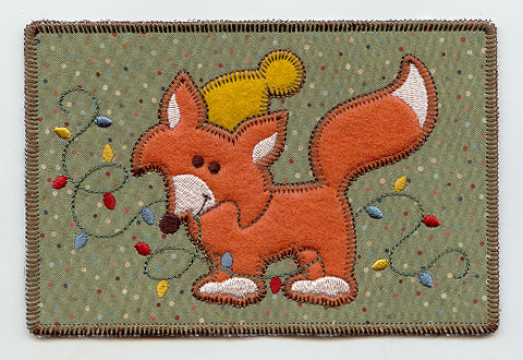 Foxy Christmas (Postcard) (In-the-Hoop)