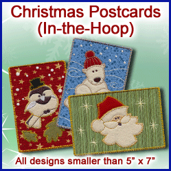 A Christmas Postcards (In-the-Hoop) Design Pack