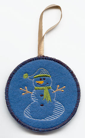Christmas Snowman Ornament (In-the-Hoop)