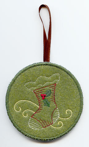 Christmas Stocking Ornament (In-the-Hoop)