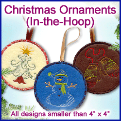 A Christmas Ornaments (In-the-Hoop) Design Pack