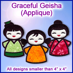A Graceful Geisha (Applique) Design Pack