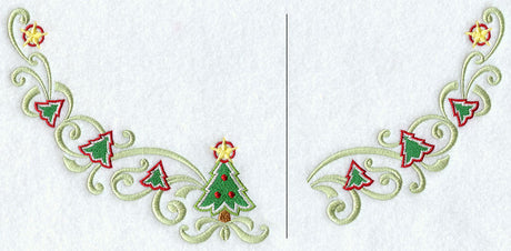 Christmas Tree Swirls Neckline (Crewneck) (Split)
