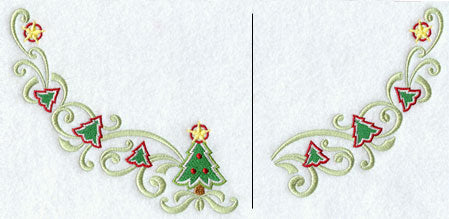 Christmas Tree Swirls Neckline (Crewneck) (Split)