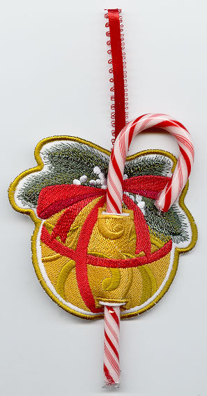 Christmas Ornament Candy Cane Holder (In-the-Hoop)