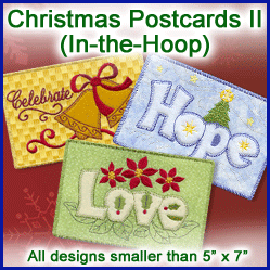 A Christmas Postcards II (In-the-Hoop) Design Pack