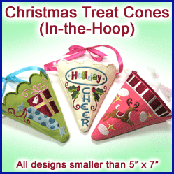 A Christmas Treat Cones (In-the-Hoop) Design Pack