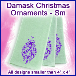A Damask Christmas Ornaments Design Pack