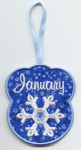 Monthly Towel Topper - January - Snowflake (In-the-Hoop)