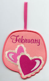 Monthly Towel Topper - February - Hearts (In-the-Hoop)
