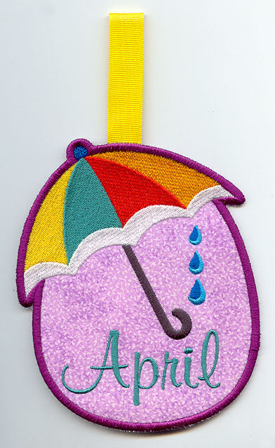 Monthly Towel Topper - April - Showers (In-the-Hoop)