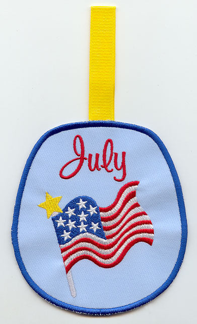 Monthly Towel Topper - July - American Flag (In-the-Hoop)