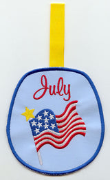 Monthly Towel Topper - July - American Flag (In-the-Hoop)