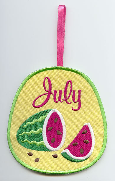 Monthly Towel Topper - July - Watermelon (In-the-Hoop)