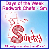 A Days of the Week Redwork Chefs Design Pack