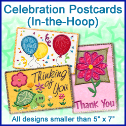 A Celebration Postcards (In-the-Hoop) Design Pack